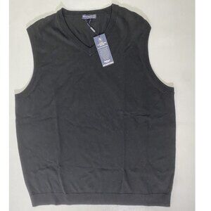 NWT New Tall Men 2XT Hart Schaffner Marx Sweater Vest Merino Wool Black MSRP $90